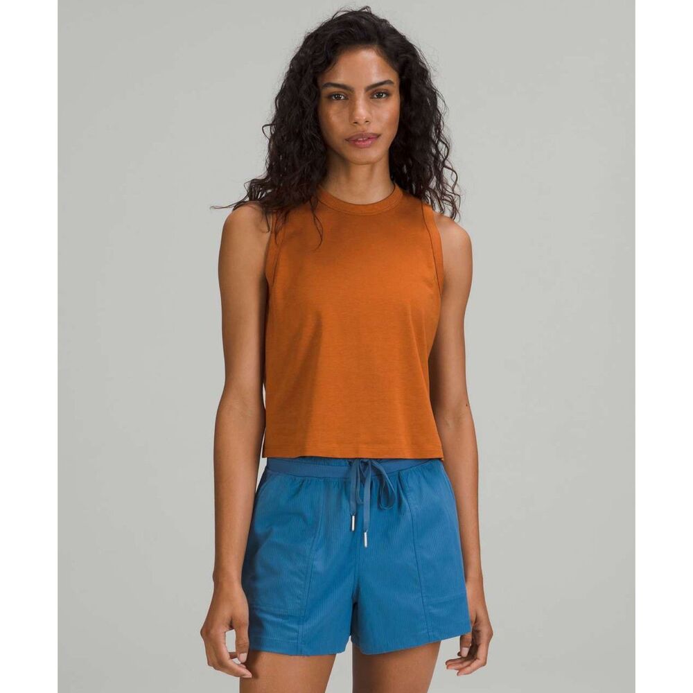 Lululemon Classic-Fit Cotton-Blend Tank Top in Butternut Brown Size 4